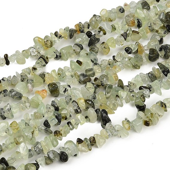 Пренит чип шарик нити, 5~8x5~8 мм, отверстие : 1 мм, о 31.5 дюйме