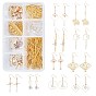 DIY Dangle Earring Making Kits, Including Brass & Alloy Pendants, Brass Linking Rings & Cable Chains & Earring Hooks, Glass Beads, Fan & Paper Crane Shape