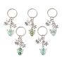 Acrylic Keychains, with Tibetan Style Alloy Pendants and Iron Split Key Rings, Angel