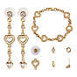 DIY Earring Making,  Brass Micro Pave Cubic Zirconia Links, Brass Open Jump Rings, Brass Lobster Claw Clasps and Earring Ear Nuts Earrings Backs