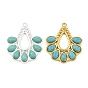 Богемный стиль 304 подвески из нержавеющей стали с окрашенной синтетической бирюзой, слезинки