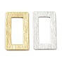 Eco-friendly Rack Plating Brass Linking Rings, Cadmium Free & Lead Free, Long-Lasting Plated, Rectangle