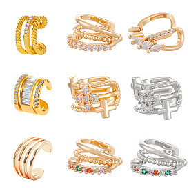 Латунные горный хрусталь серьги манжеты