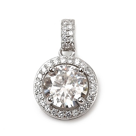 925 плоские круглые подвески из стерлингового серебра с кристаллами муассанита и стразами, родий