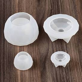 Граненые круглые силиконовые формы для чашек для свечей своими руками, формы для ящиков для хранения, формы для литья цемента из смолы и гипса