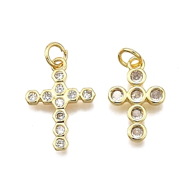 Латунные микро проложить кубического циркония подвески, крестик, долговечный, без свинца и без кадмия, с целью перехода в кольце