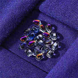 20 шт. Прозрачные стеклянные подвески, окрашенные распылением, с покрытием AB цвета, слеза