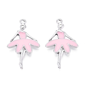 Alloy Enamel Pendants, Ballet Dancer Charms
