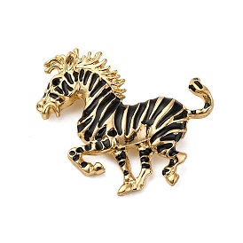 Сплавочные брошки, эмалированные булавки с изображением животных, зебра, золотые