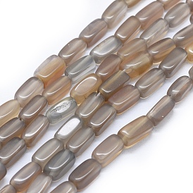 Natural Agate Beads Strands, Dyed & Heated, Cuboid