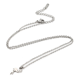 201 Stainless Steel Flamingo Pendant Necklace with Cable Chains
