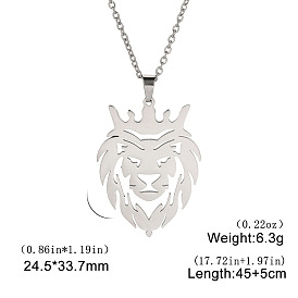 304 подвеска в виде льва с короной, вырезанная лазером из нержавеющей стали