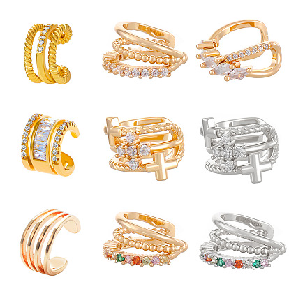 Латунные горный хрусталь серьги манжеты