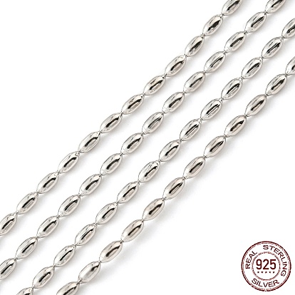 925 Sterling Silver Oval Ball Chains, Unwelded