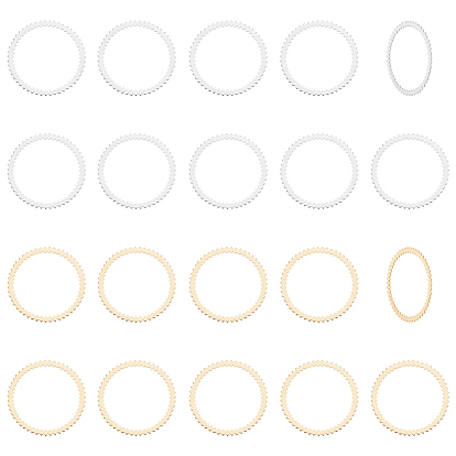 24шт 2 цвета латунные соединительные кольца, без свинца и без кадмия, круглые кольца
