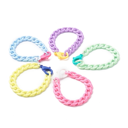 Opaque Acrylic Curb Chain Bracelets