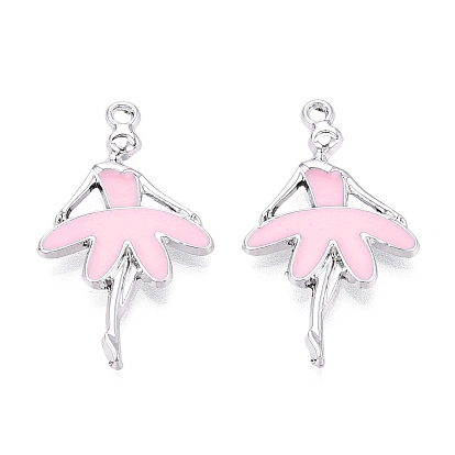 Alloy Enamel Pendants, Ballet Dancer Charms