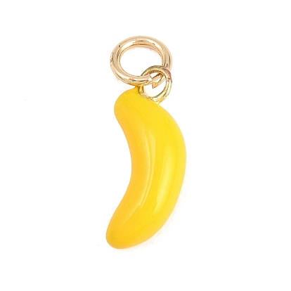 304 нержавеющей стальной эмали подвески, банановые прелести, с целью перехода в кольце, золотые