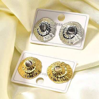 304 серьги-гвоздики из пластика и нержавеющей стали, ионное покрытие (ip), овальные