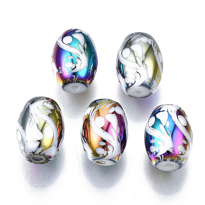 Гальванические стеклянные бусины, ствол с другим рисунком