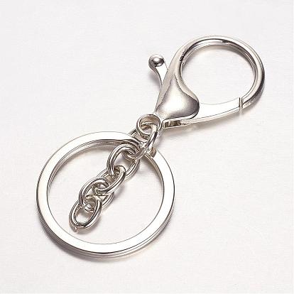 Alloy Key Clasps, with Iron  Rings and Iron Chains