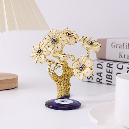 Evil Eye Tree of Life Resin Figurines, for Home Office Desktop Feng Shui Decoration