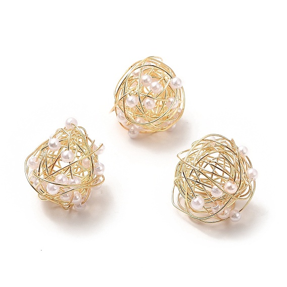 Акриловые бусины, обмотанные проволокой, с латунной фурнитурой , без кадмия и без свинца