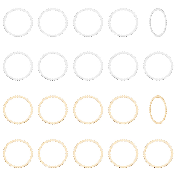 24шт 2 цвета латунные соединительные кольца, без свинца и без кадмия, круглые кольца