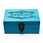 Pinewood Box, with Word Vintage Pattern & Iron Keys, Storage Box, Rectangle