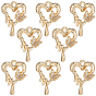 8Pcs Brass Micro Pave Cubic Zirconia Pendants, Cadmium Free & Nickel Free & Lead Free, Heart