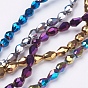 Electroplate Glass Bead Strands, Plated, Faceted, Drop