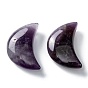 Natural Amethyst Beads, No Hole/Undrilled, for Wire Wrapped Pendant Making, Moon