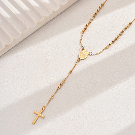 Fashionable and Elegant Vintage Stainless Steel Cross Pendant Necklaces for Women