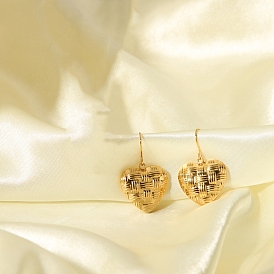 304 Винтажные французские серьги-сердечки из нержавеющей стали для женщин