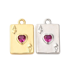 Латунные микро проложить кубического циркония прелести, туз червей, стойки покрытие, долговечный, без кадмия и без свинца