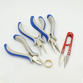 Наборы DIY ювелирных инструментов, плоскогубцы, кольца и руку ножницами, 19~125x19~75 мм