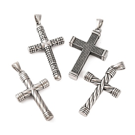 316 Surgical Stainless Steel Big Pendants, Cross Charms