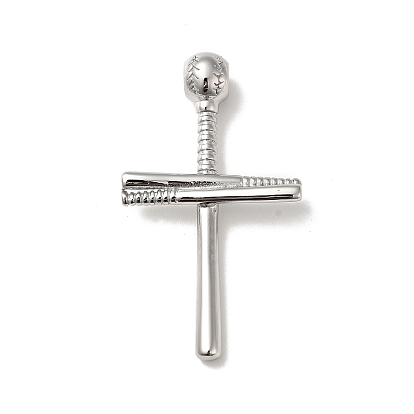 316 Surgical Stainless Steel Big Pendants, with 304 Stainless Steel Snap on Bails, Cross