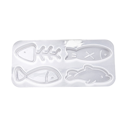DIY Fish Cabochon Silicone Molds, Hair Clip Making, Resin Casting Molds, For UV Resin, Epoxy Resin Jewelry Making