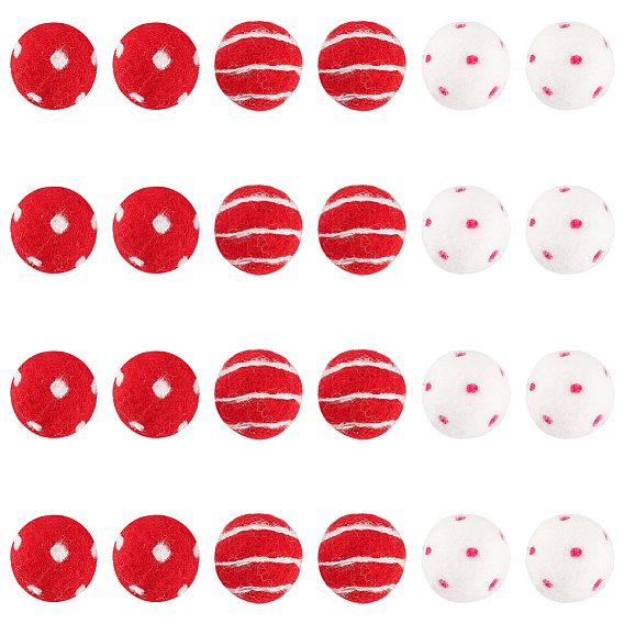 24шт 3 стиль ремесла помпон для DIY кукла брелок аксессуары для волос, шерстяные фетровые шарики с помпонами, круглые