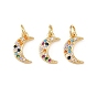 Латунные микро проложить кубического циркония прелести, Луна прелести, стойки покрытие, долговечный, без кадмия и без свинца, с целью перехода в кольце