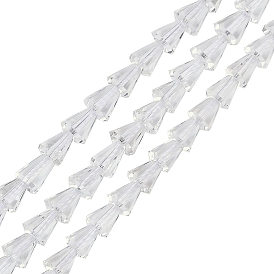 Natural Quartz Crystal Beads Strands, Rock Crystal Cone Beads