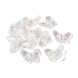 UV Plating Acrylic Rainbow Iridescent Pendants, Butterfly Charm