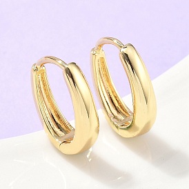 Овальные серьги-кольца из латуни, стойки покрытие, без свинца и без кадмия, долговечный