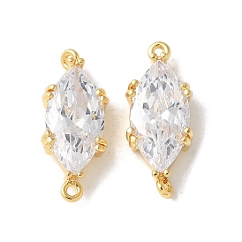 Подвески-коннекторы из латуни с прозрачным кубическим цирконием и коннектором в виде конского глаза, без кадмия и без свинца, долговечный, стойки покрытие