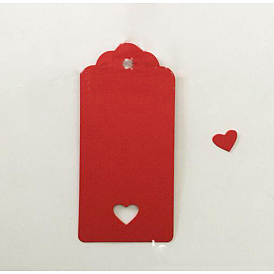 Exhibición de joyas etiquetas de precios de papel kraft, rectángulo con el corazón