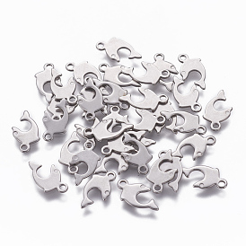 201 Stainless Steel Charms, Dolphin