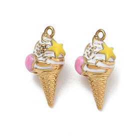 304 colgantes de esmalte de acero inoxidable, los encantos del helado, revestimiento de iones (ip)