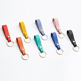 pu leather key chain simple personality key chain unisex car key ring pendant small gift