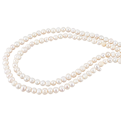 4 Strands 2 Styles Natural Cultured Freshwater Pearl Beads Strands, Idea for Mother's Day Gift, Mixed Shapes